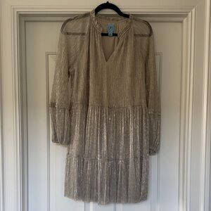 CeCe Metallic Long Sleeve Dress